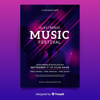 Electronic music festival poster template Free Vector
