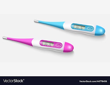 electronic pink and blue color thermometer