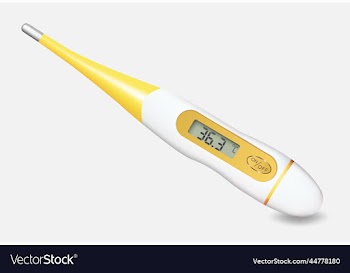 electronic thermometer on isolated background