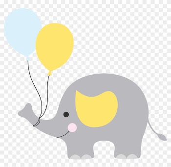 Elefantinho Cha De Bebe Png - Elefantinho Cinza Com Amarelo Png