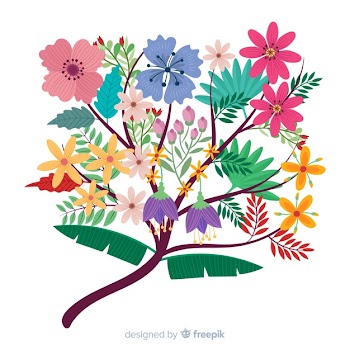Elegance flowers bouquet with variety of colours Free Vector