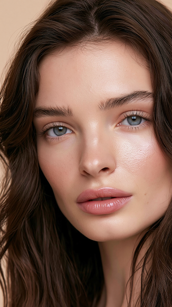 Elegance in Portrait: Young Woman with Radiant Skin