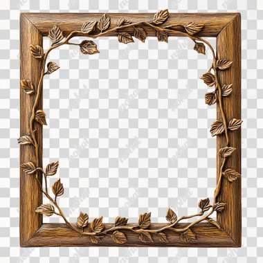 Elegance in Wood: A Delicate Leaf-Adorned Frame