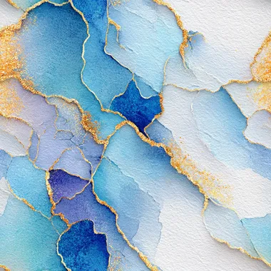 Elegant Abstract Watercolor Art in Silver, Blue, and Gold Elegant Abstract Watercolor Art in Silver, Blue, and Gold
