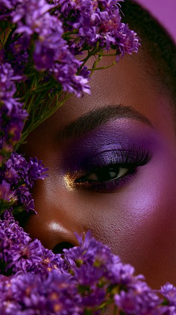 Elegant African Woman with Vibrant Makeup