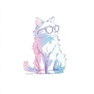 Elegant Anime Cat with Glasses Elegant Anime Cat with Glasses