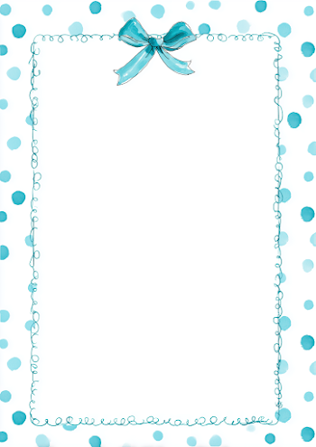 Elegant Aqua Polka Dot Background with Ribbon