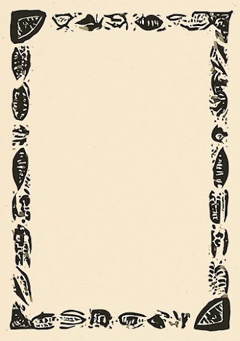Elegant Balinese Inspired Border in Black Ink