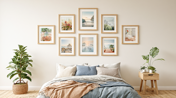 Elegant Bedroom Wall Art Grid