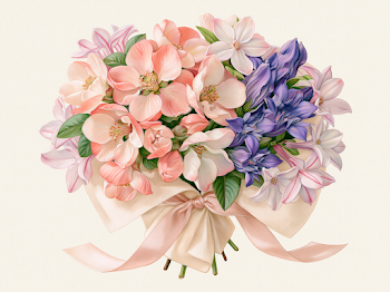 Elegant Birth Flower Bouquet Illustration