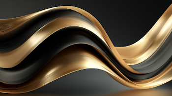 Elegant Black and Gold Flowing Wave Background