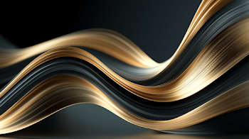 Elegant Black and Gold Flowing Wave Background