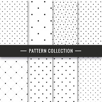 Elegant black and white seamless pattern set Free Vector