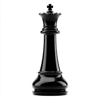 Elegant Black Chess King Piece on White Background