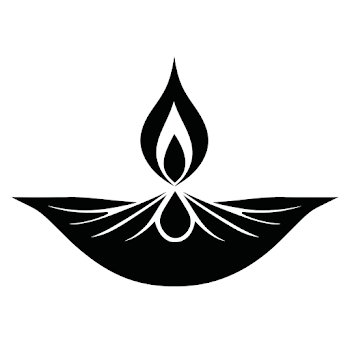 Elegant Black Diya Symbol
