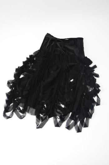 Elegant black female skirt on white background