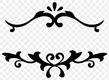 Elegant black ornamental frame png sticker