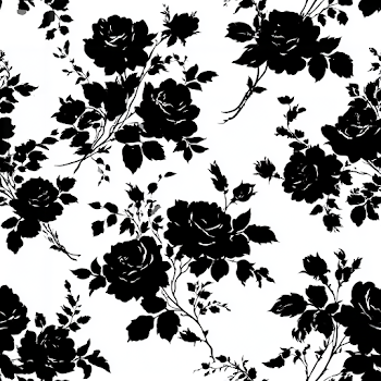 Elegant Black Rose Floral Pattern