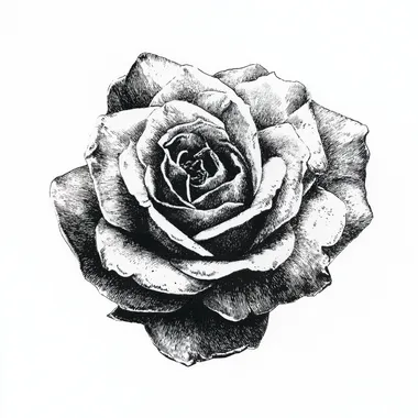 Elegant Black Rose Illustration Elegant Black Rose Illustration