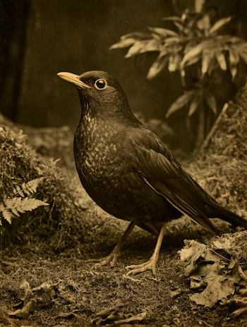 Elegant Blackbird Perched in Nature