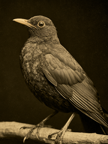 Elegant Blackbird Perched on a Branch