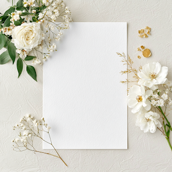 Elegant Blank Invitation Card Flat Lay