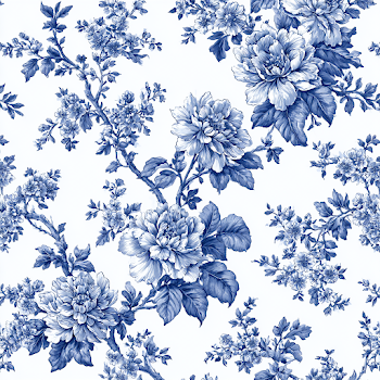 Elegant Blue and White Floral Pattern