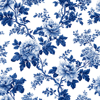Elegant Blue and White Floral Pattern
