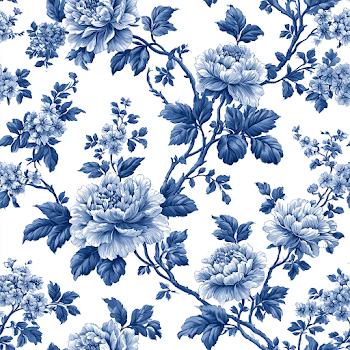 Elegant Blue and White Floral Pattern