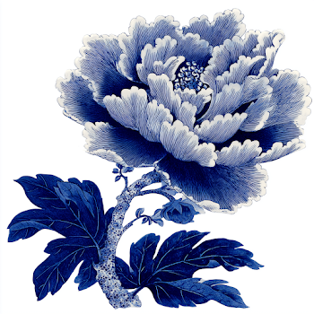 Elegant Blue Peony Floral Design
