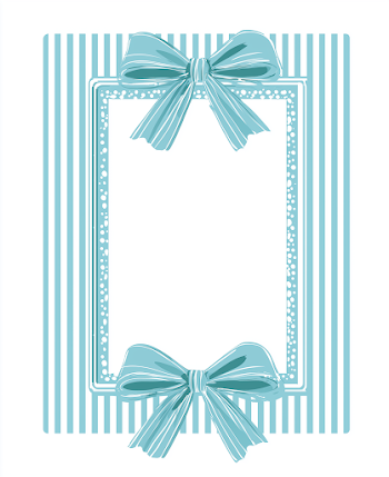 Elegant Blue Striped Frame with Bows