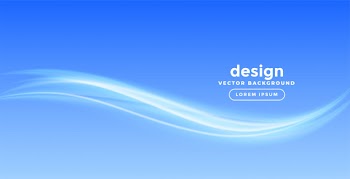 Elegant blue wave background design Free Vector