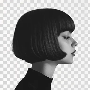 Elegant Bob: A Side Profile Portrait of a Young Woman