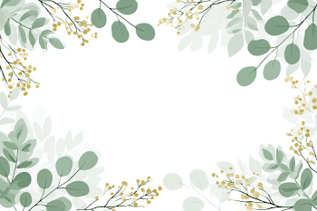 Elegant Botanical Frame with Eucalyptus and Berry Sprigs