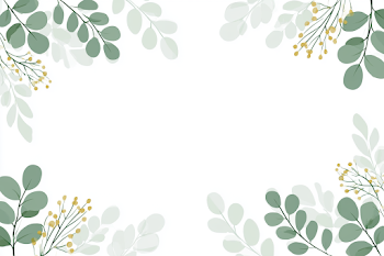 Elegant Botanical Frame with Eucalyptus and Berry Sprigs