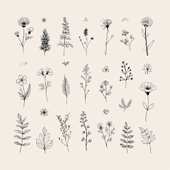 Elegant Botanical Line Art Collection