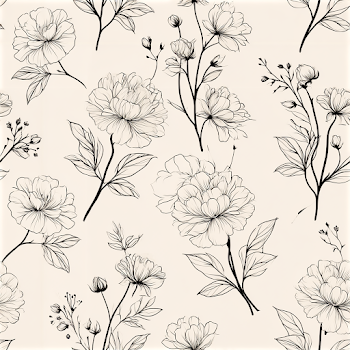 Elegant Botanical Line Art Pattern