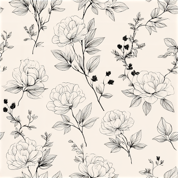 Elegant Botanical Line Art Pattern