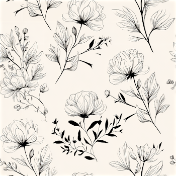 Elegant Botanical Line Art Pattern