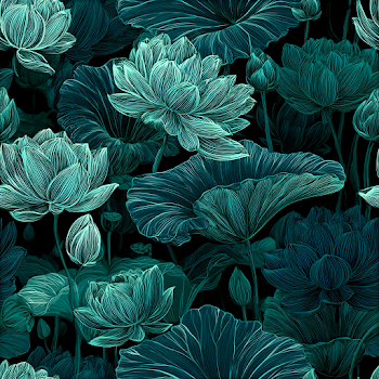 Elegant Botanical Lotus Pattern