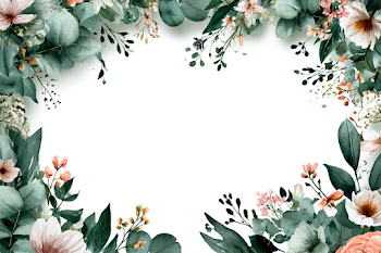Elegant Botanical Watercolor Wedding Frame