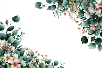 Elegant Botanical Watercolor Wedding Frame