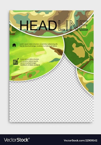 Elegant brochure template design with ink brush vector image