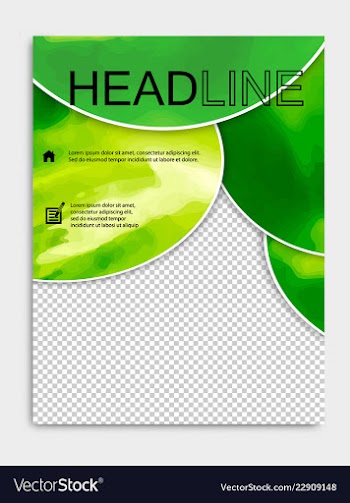 Elegant brochure template design with ink brush vector image