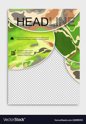 Elegant brochure template design with ink brush vector image