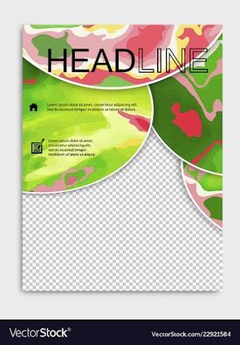 Elegant brochure template design with ink brush vector image