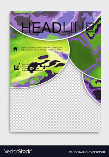 Elegant brochure template design with ink brush vector image
