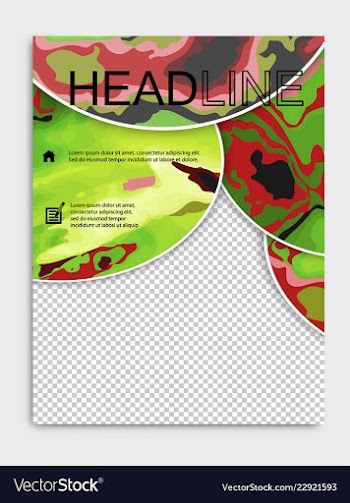 Elegant brochure template design with ink brush vector image
