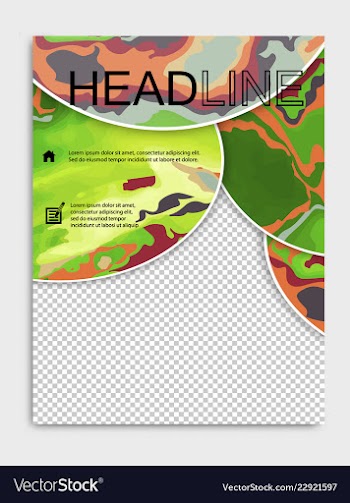 Elegant brochure template design with ink brush vector image