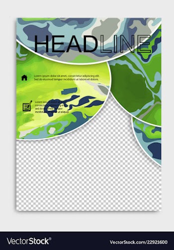 Elegant brochure template design with ink brush vector image